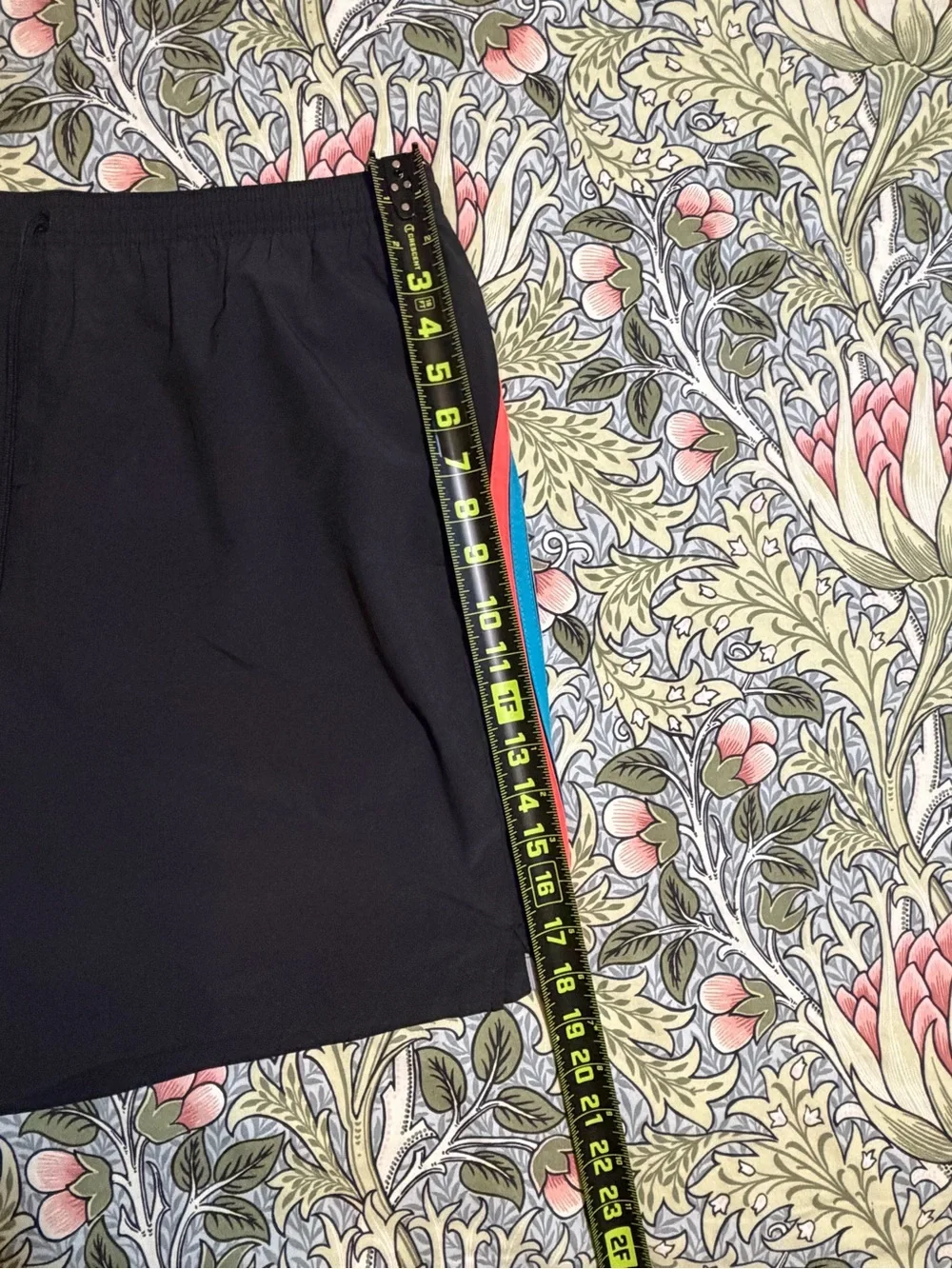 Sundek Black Swim Short Shorts with Orange & Teal Stripe